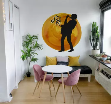 Autocolante de parede saxofonista de jazz - TenStickers