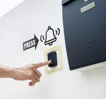Autocolante de porta "Pressione a campainha" - TenStickers