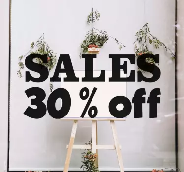 Autocolante de promoção 30% de desconto - TenStickers