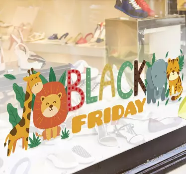 Autocolante de promoção animais divertidos black friday - TenStickers