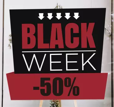 Autocolante de promoção black week -50% - TenStickers