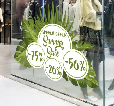 Autocolante de promoção liquidação de verão tropical - TenStickers