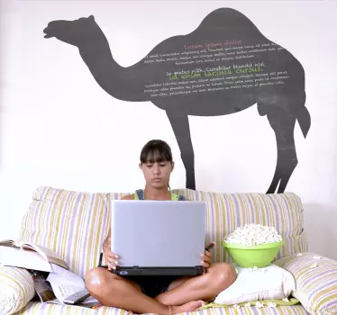 Autocolante de quadro-negro da silhueta de camelo - TenStickers