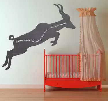 Autocolante de quadro-negro silhueta de gazela - TenStickers