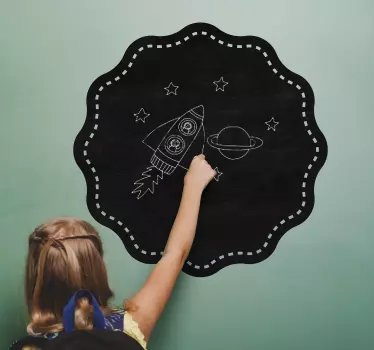 Autocolante de quadro preto formato pizza - TenStickers