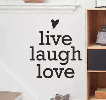 Autocolante de texto live laugh love - TenStickers
