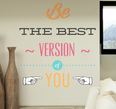 Autocolante de texto motivacional Melhor versão - TenStickers
