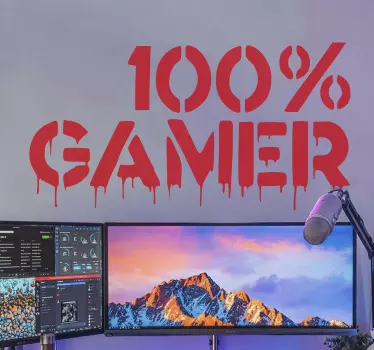 Autocolante de videojogos 100% Gamer - TenStickers