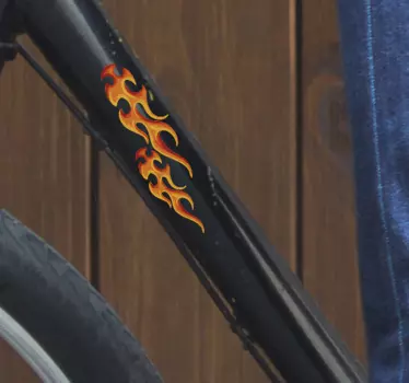 Autocolante de vinil para bicicletas Chamas de fogo - TenStickers