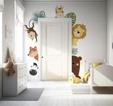 Autocolante de vinil para portas animais infantis - TenStickers