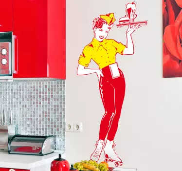 autocolante decorativa de garçonete pop art - TenStickers