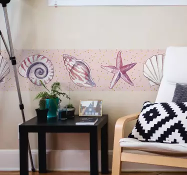Autocolante decorativo azulejo Fronteira da vida marinha - TenStickers