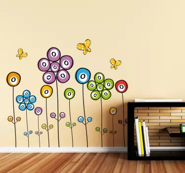 Autocolante decorativo campo de flores - TenStickers