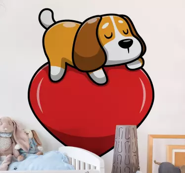 Autocolante decorativo cão e gato cão dormindo - TenStickers