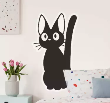 Autocolante decorativo cão e gato Gato preto anime - TenStickers
