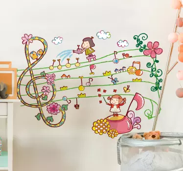 Autocolante decorativo cidade musical - TenStickers