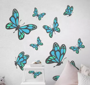 Autocolante decorativo com borboletas Borboletas no quarto - TenStickers