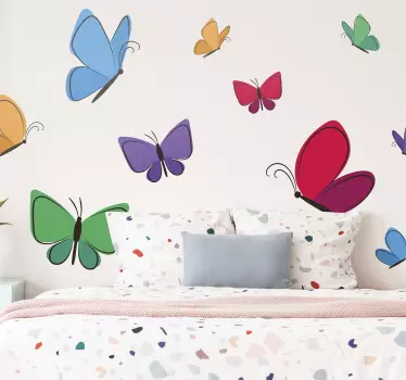Autocolante decorativo com borboletas Borboletas voando para cria - TenStickers