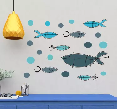 Autocolante decorativo com peixes Aquarium - TenStickers