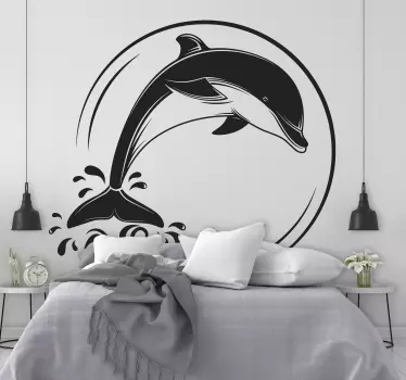 Autocolante decorativo com peixes Banho de golfinho - TenStickers