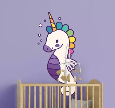 Autocolante decorativo com peixes Cavalo marinho de anime - TenStickers