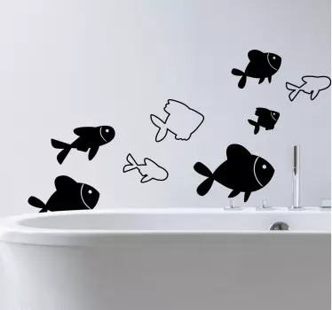 Autocolante decorativo com peixes Peixe na parede - TenStickers