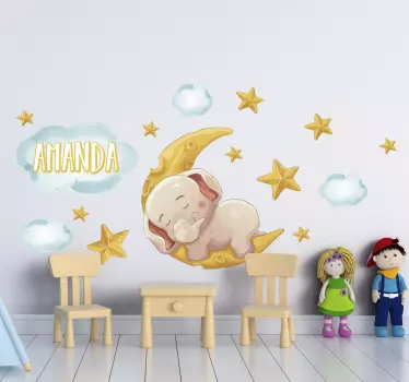Autocolantes decorativos de ilustrações Elefante adormecido - TenStickers