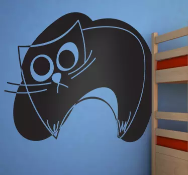 Autocolante decorativo de animais traço de gato preto - TenStickers