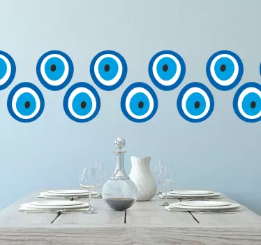 Autocolante decorativo de friso Talismã olho grego - TenStickers