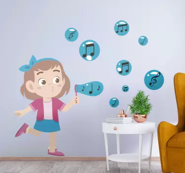 Autocolante decorativo de ilustrações bolhas musicais - TenStickers