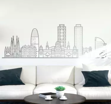 Autocolante decorativo de Linha do horizonte Edifícios monocolor - TenStickers