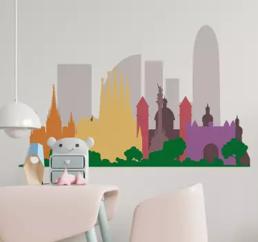 Autocolante decorativo de Linha do horizonte Edifícios multicolor - TenStickers
