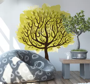 Autocolante decorativo de natureza árvore da vida em aquarela  - TenStickers