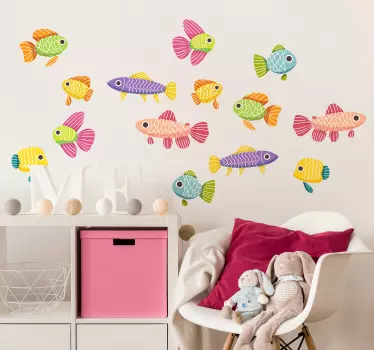 Autocolante decorativo de peixes infantis - TenStickers