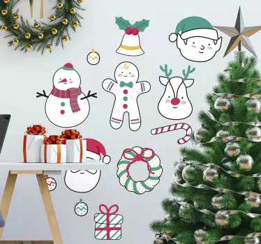 Autocolante decorativo figuras natalícias - TenStickers