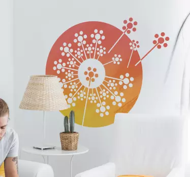 Vinil decorativo floral Dente-de-leão coral - TenStickers