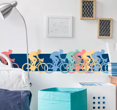 Autocolante decorativo friso ciclismo - TenStickers