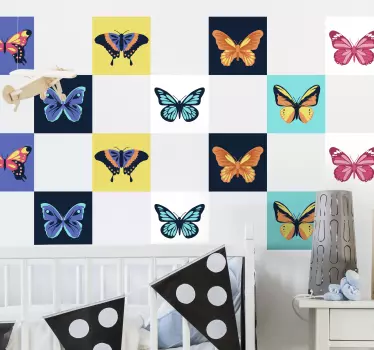Adesivos azulejos Conjunto de borboleta - TenStickers
