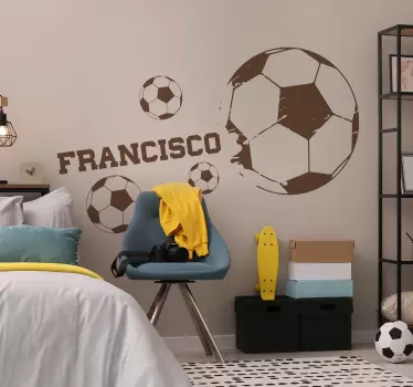 Autocolante decorativo futebol Bolas de futebol com nome - TenStickers