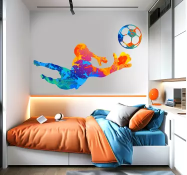 Autocolante decorativo futebol Goleiro de futebol arco-íris - TenStickers