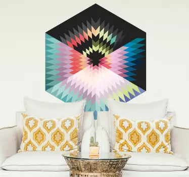 Autocolante decorativo hexagono cores - TenStickers