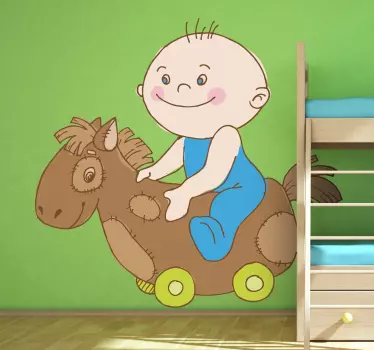 Autocolante decorativo infantil bebé a cavalo - TenStickers