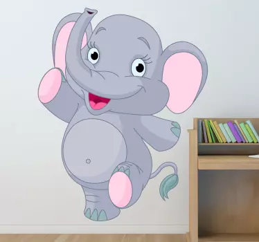 Autocolante decorativo infantil elefante feliz - TenStickers