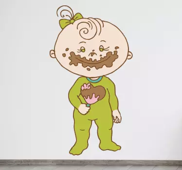 Autocolante decorativos menina pirulito chocolate - TenStickers