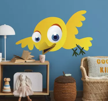 Autocolante decorativo infantil pássaro amarelo - TenStickers