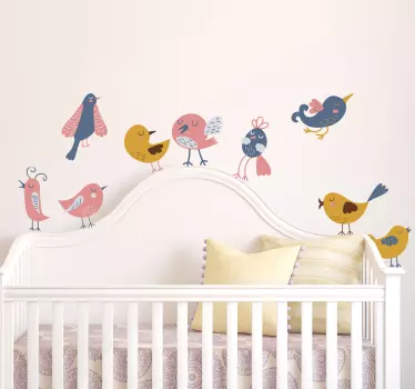 Autocolante decorativo infantil pássaros coloridos - TenStickers