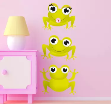 Autocolante decorativo infantil três rãs - TenStickers