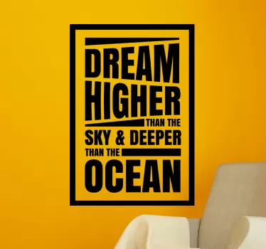 Autocolante decorativo inspirador Sonha alto - TenStickers
