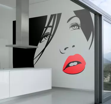 Autocolante decorativo lábios vermelhos - TenStickers