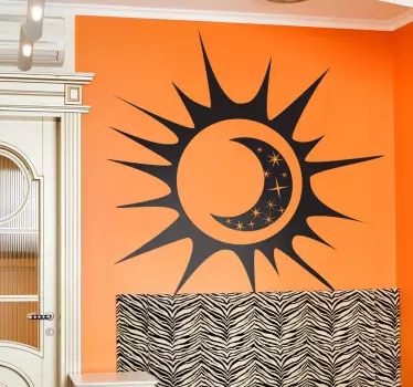Autocolante decorativo Lua brilhante e Sol - TenStickers